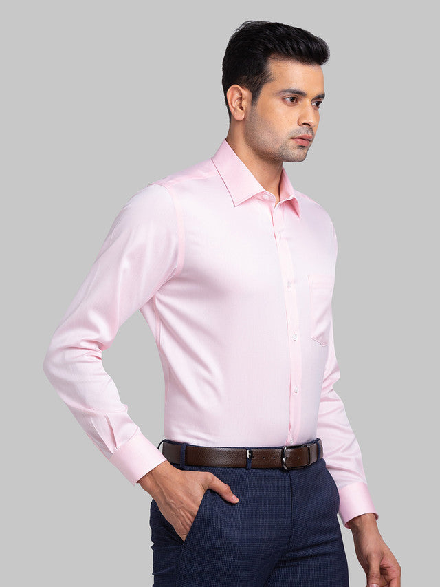 Park Avenue Red Structure Regular Fit Cotton Formal Shirt