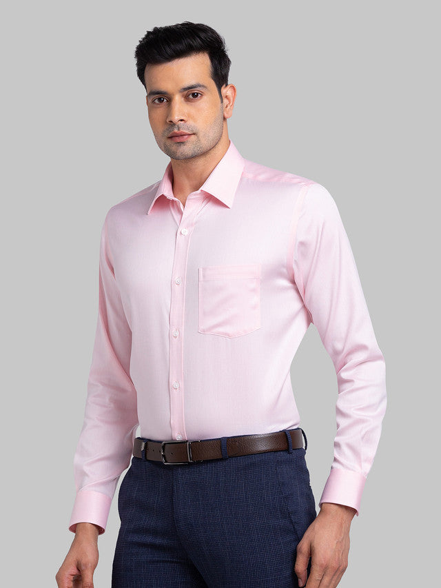 Park Avenue Red Structure Regular Fit Cotton Formal Shirt