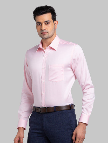 Park Avenue Red Structure Regular Fit Cotton Formal Shirt