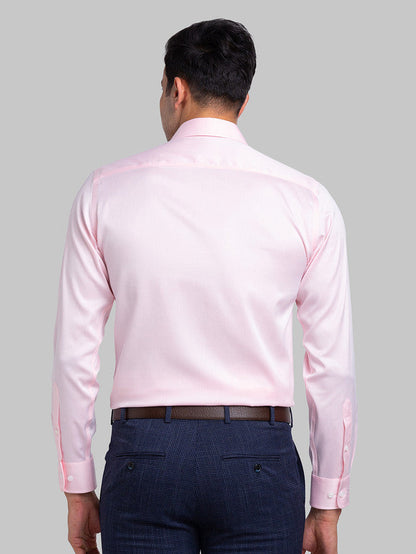 Park Avenue Red Structure Regular Fit Cotton Formal Shirt