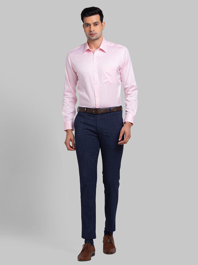Park Avenue Red Structure Regular Fit Cotton Formal Shirt