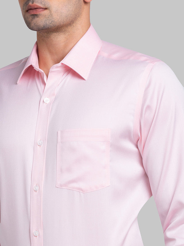 Park Avenue Red Structure Regular Fit Cotton Formal Shirt