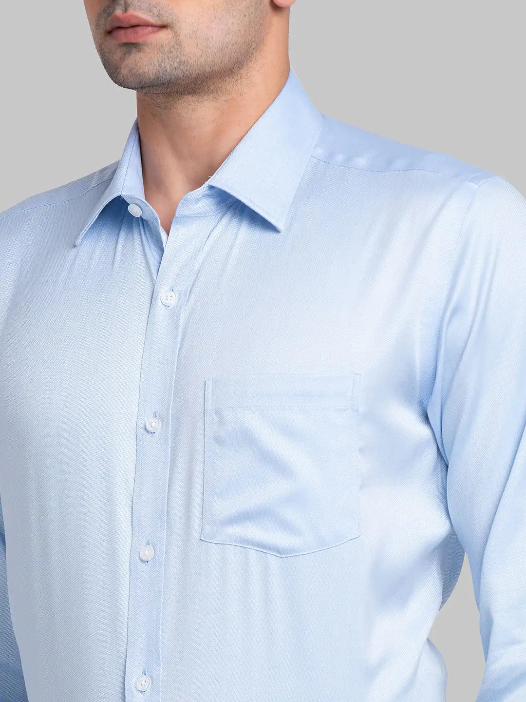 Men Blue Regular Fit Structure Cotton Full Sleeve Ainsley Collar Shirts