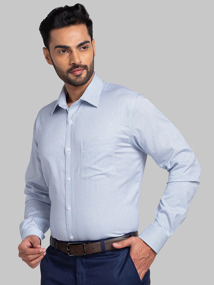 Park Avenue Blue Checks Regular Fit Cotton Formal Shirt