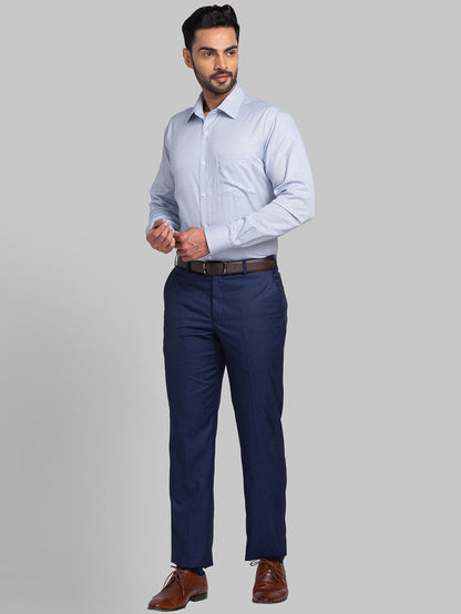 Park Avenue Blue Checks Regular Fit Cotton Formal Shirt