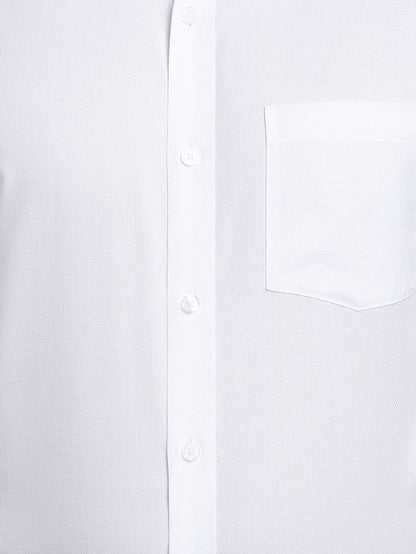 Park Avenue Men White Self Design Regular Fit Full Sleeve Ainsley Collar Shirt