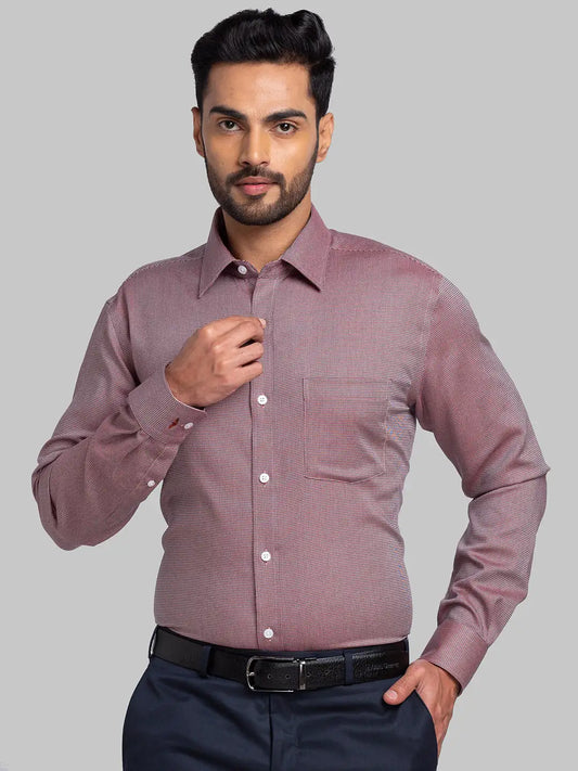 Park Avenue Men Brown Regular Fit Structure Cotton Formal Shirt