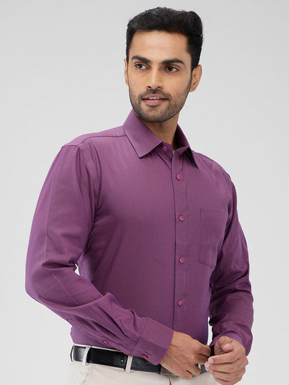 Park Avenue Purple Structure Regular Fit Cotton Formal Shirt