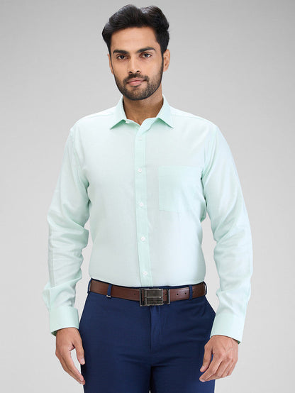 Park Avenue Green Structure Regular Fit Cotton Formal Shirt