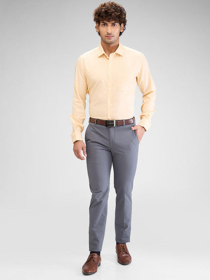 Park Avenue Yellow Structure Regular Fit Cotton Formal Shirt