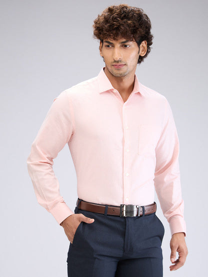 Park Avenue Orange Structure Regular Fit Cotton Formal Shirt