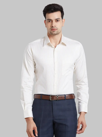 Park Avenue Men Brown Regular Fit Cotton Formal Shirt