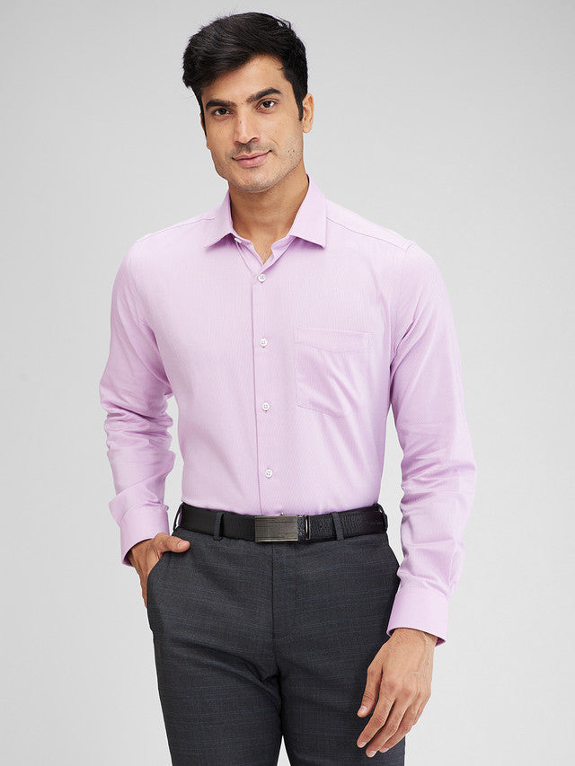 Park Avenue Purple Structure Regular Fit Full Sleeve Cotton Shirt