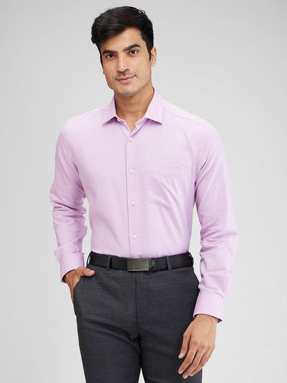 Park Avenue Purple Structure Regular Fit Full Sleeve Cotton Shirt
