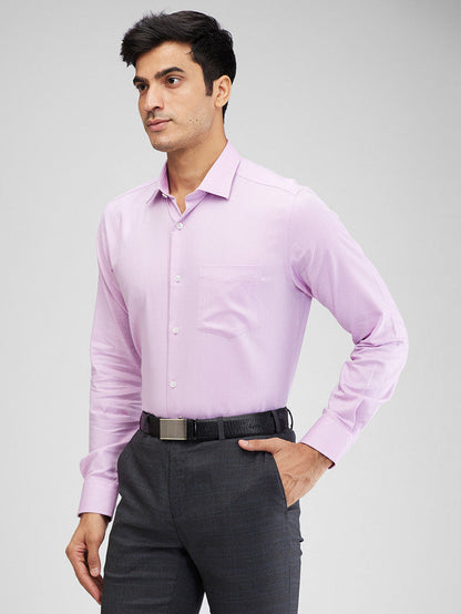 Park Avenue Purple Structure Regular Fit Full Sleeve Cotton Shirt