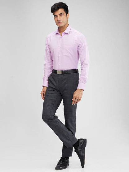 Park Avenue Purple Structure Regular Fit Full Sleeve Cotton Shirt