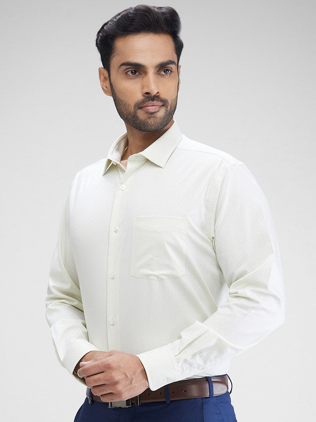 Park Avenue Green Structure Regular Fit Cotton Formal Shirt