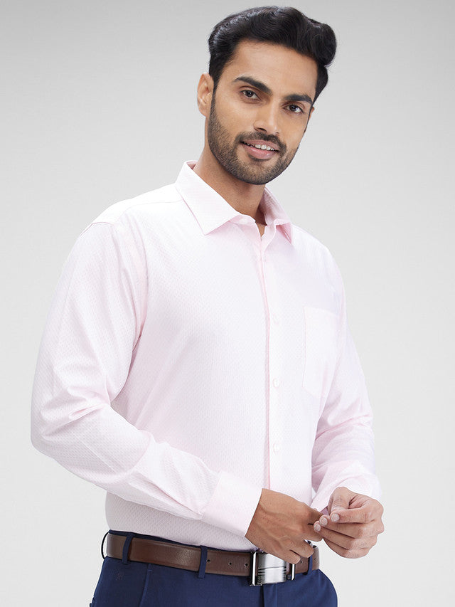 Park Avenue Men Pink Structured Regular Fit Cotton Formal Shirt