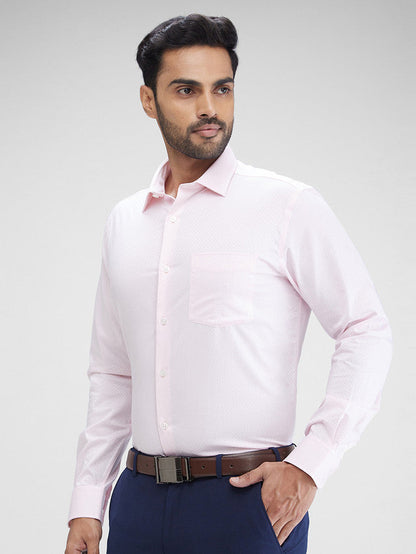 Park Avenue Men Pink Structured Regular Fit Cotton Formal Shirt