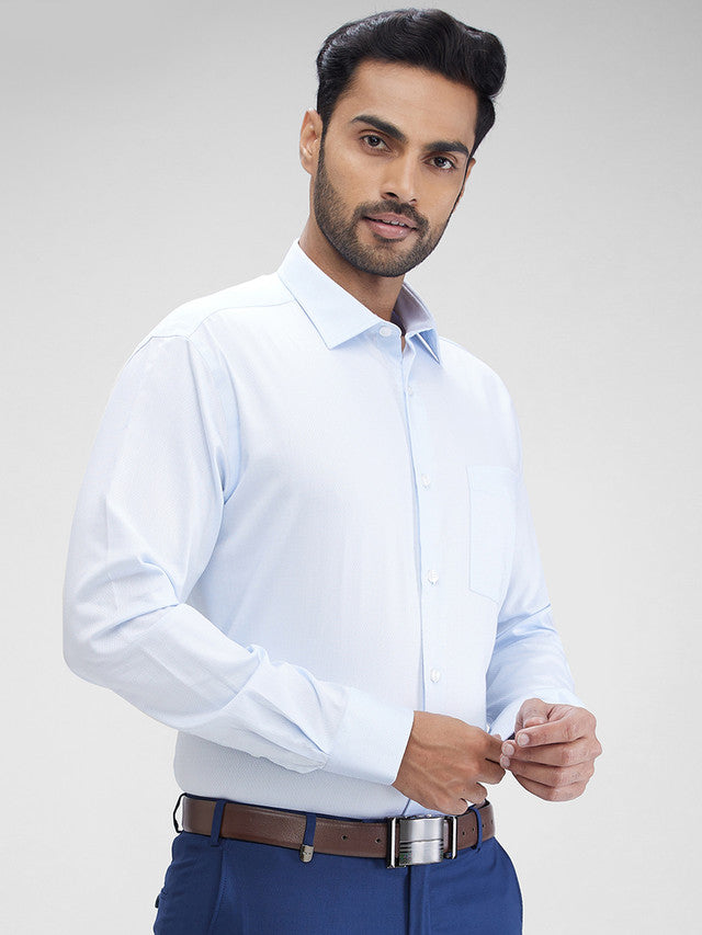 Park Avenue Blue Structure Regular Fit Cotton Formal Shirt
