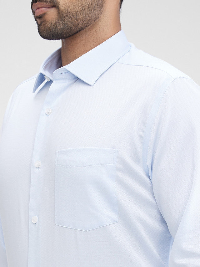 Park Avenue Blue Structure Regular Fit Cotton Formal Shirt