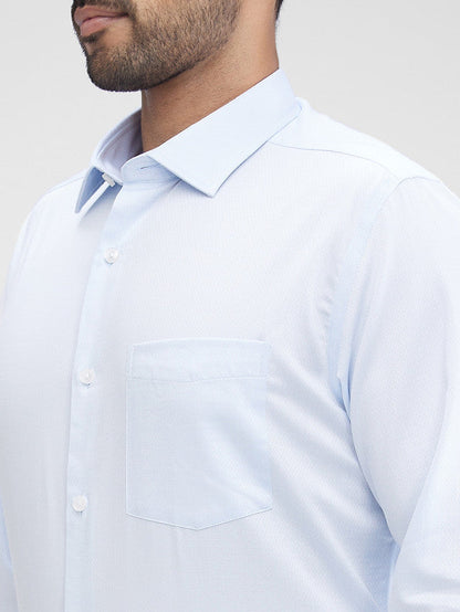 Park Avenue Blue Structure Regular Fit Cotton Formal Shirt