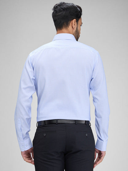 Park Avenue Blue Solid Regular Fit Full Sleeve Cotton Shirt