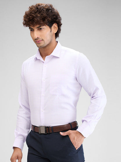 Park Avenue Purple Checks Regular Fit Cotton Formal Shirt