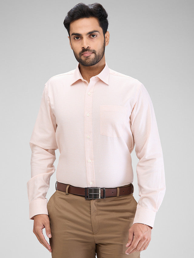 Park Avenue Orange Structure Regular Fit Cotton Formal Shirt