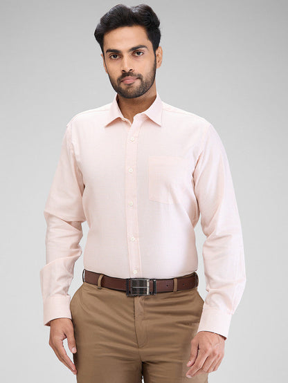 Park Avenue Orange Structure Regular Fit Cotton Formal Shirt