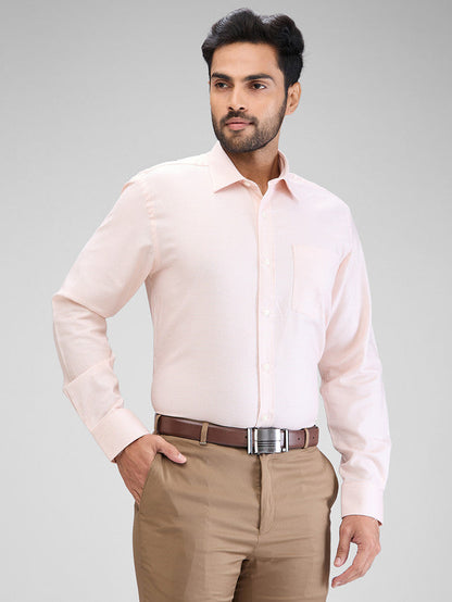 Park Avenue Orange Structure Regular Fit Cotton Formal Shirt