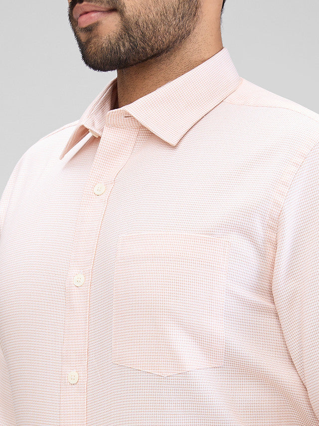 Park Avenue Orange Structure Regular Fit Cotton Formal Shirt