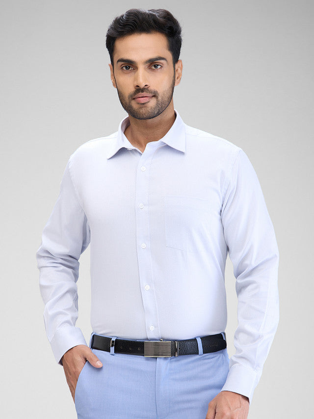 Park Avenue Men Blue Structured Regular Fit Cotton Formal Shirt