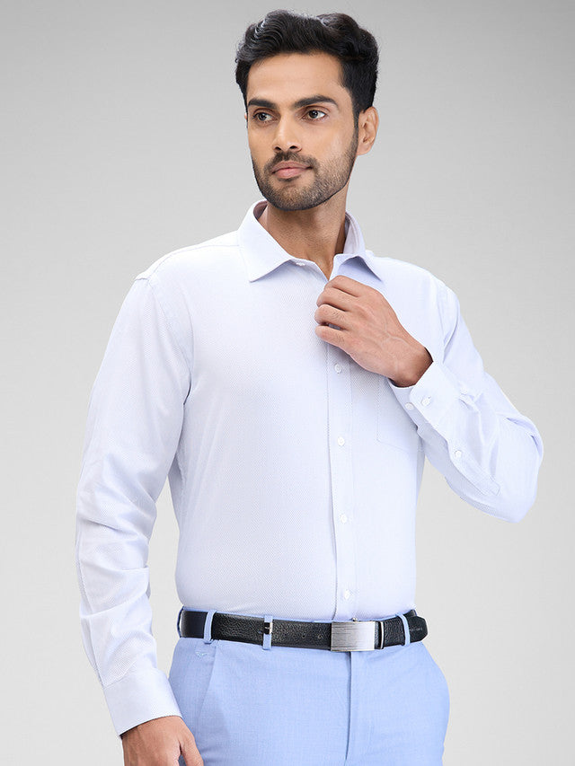 Park Avenue Men Blue Structured Regular Fit Cotton Formal Shirt