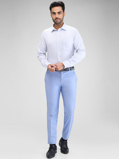 Park Avenue Men Blue Structured Regular Fit Cotton Formal Shirt