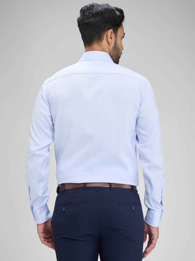 Park Avenue Blue Structure Regular Fit Full Sleeve Cotton Shirt