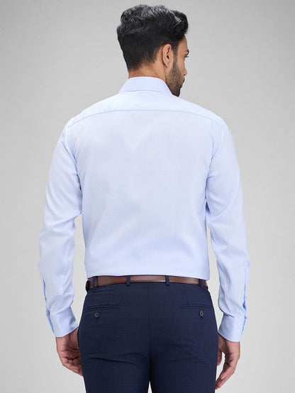 Park Avenue Blue Structure Regular Fit Full Sleeve Cotton Shirt