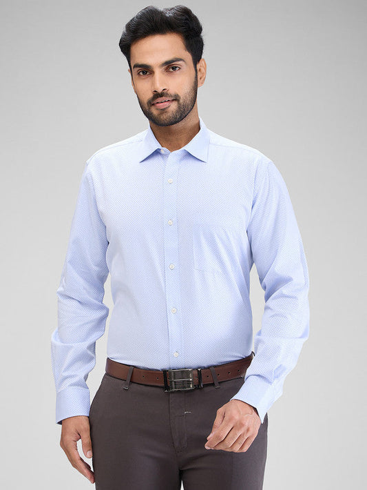 Park Avenue Blue Structure Regular Fit Cotton Formal Shirt