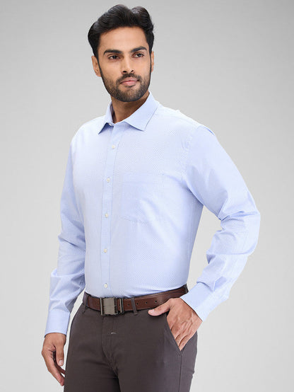 Park Avenue Blue Structure Regular Fit Cotton Formal Shirt