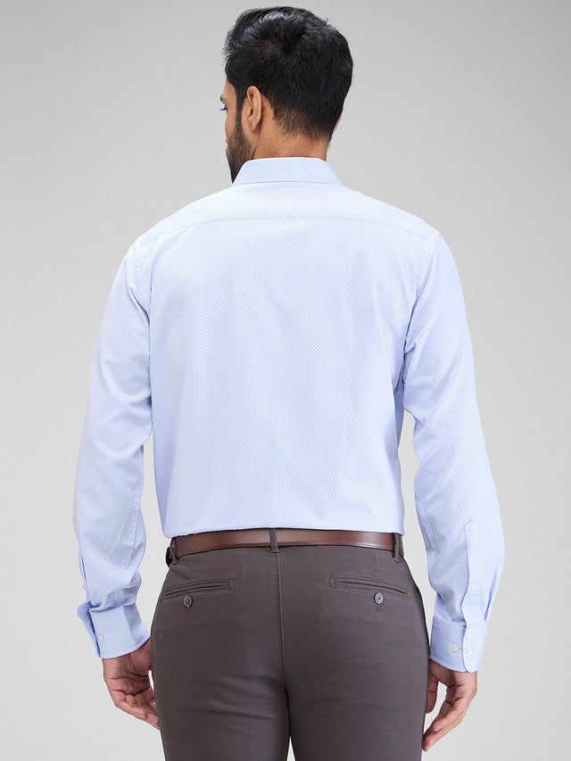 Park Avenue Blue Structure Regular Fit Cotton Formal Shirt