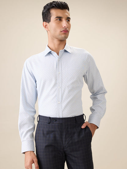 Park Avenue Men Green Checks Regular Fit Polyester Blend Full Sleeve Ainsley Collar Formal Shirt