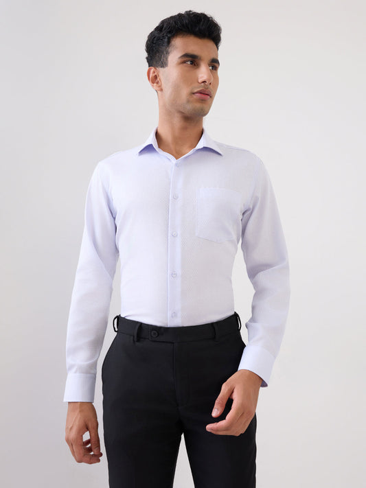 Park Avenue Men Purple Structure Regular Fit Cotton Full Sleeve Formal Shirt