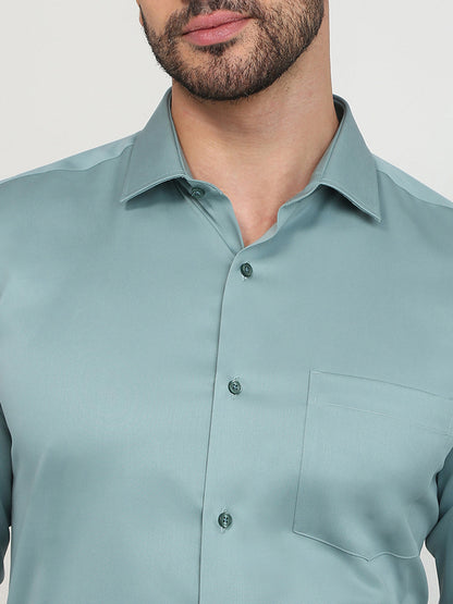 Park Avenue Men Blue Solid Regular Fit Cotton Full Sleeve Formal Shirt