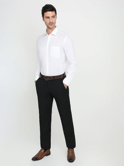 Park Avenue Men White Structure Regular Fit Cotton Full Sleeve Ainsley Collar Formal Shirt