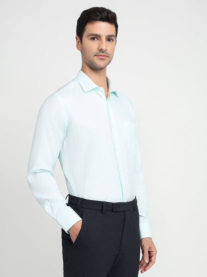 Park Avenue Men Blue Structure Regular Fit Cotton Full Sleeve Ainsley Collar Formal Shirt