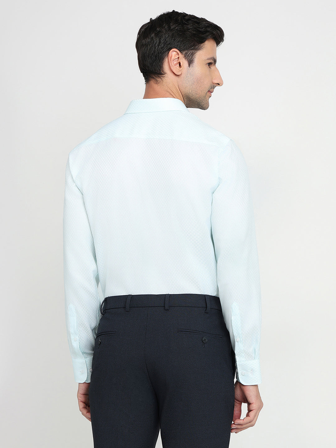 Park Avenue Men Blue Structure Regular Fit Cotton Full Sleeve Ainsley Collar Formal Shirt