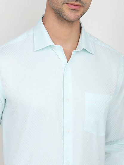 Park Avenue Men Blue Structure Regular Fit Cotton Full Sleeve Ainsley Collar Formal Shirt