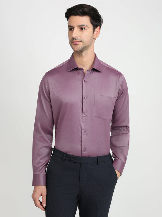 Park Avenue Men Purple Structure Regular Fit Cotton Blend Full Sleeve Ainsley Collar Formal Shirt