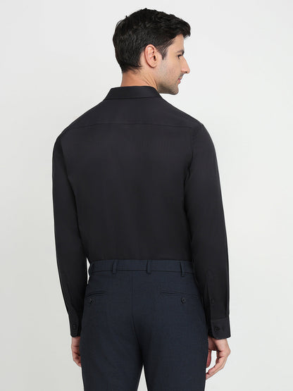 Park Avenue Men Black Structure Regular Fit Cotton Blend Full Sleeve Ainsley Collar Formal Shirt