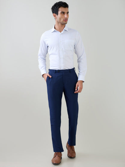 Park Avenue Men Blue Checks Regular Fit Cotton Full Sleeve Formal Shirt